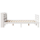 sengeramme med sengegavl 150x200 cm massivt fyrretræ hvid