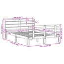 sengeramme med sengegavl 150x200 cm massivt fyrretræ hvid