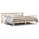 sengeramme med sengegavl 180x200 cm massivt fyrretræ