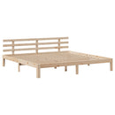 sengeramme med sengegavl 200x200 cm massivt fyrretræ