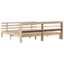 sengeramme med sengegavl 200x200 cm massivt fyrretræ
