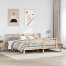 sengeramme med sengegavl 200x200 cm massivt fyrretræ
