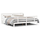 Sengeramme med hovedgærde uden madras Hvid 200x200 cm