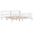 Sengeramme med hovedgærde uden madras Hvid 200x200 cm