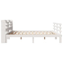 Sengeramme med hovedgærde uden madras Hvid 200x200 cm