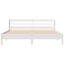 sengeramme uden madras 200x200 cm massivt fyrretræ hvid