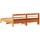 sengeramme uden madras 200x200 cm massivt fyrretræ gyldenbrun