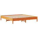 sengeramme uden madras 200x200 cm massivt fyrretræ gyldenbrun