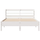 sengeramme uden madras 150x200 cm massivt fyrretræ hvid