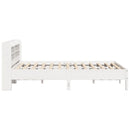 sengeramme uden madras 150x200 cm massivt fyrretræ hvid