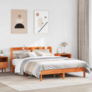 sengeramme uden madras 140x200 cm massivt fyr gyldenbrun