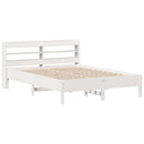 sengeramme uden madras 140x190 cm massivt fyrretræ hvid