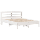 sengeramme uden madras 135x190 cm massivt fyrretræ hvid