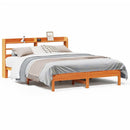 sengeramme uden madras 135x190 cm massivt fyrretræ brun