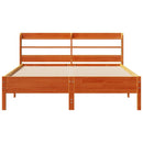 sengeramme uden madras 135x190 cm massivt fyrretræ brun