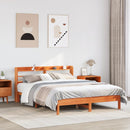 sengeramme uden madras 135x190 cm massivt fyrretræ brun