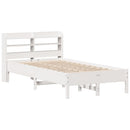 sengeramme uden madras 120x190 cm massivt fyrretræ hvid
