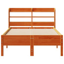 sengeramme uden madras 120x190 cm massivt fyrretræ gyldenbrun