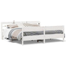 sengeramme uden madras 200x200 cm massivt fyrretræ hvid