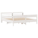 sengeramme uden madras 200x200 cm massivt fyrretræ hvid