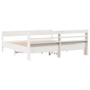 sengeramme uden madras 200x200 cm massivt fyrretræ hvid
