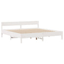 sengeramme uden madras 200x200 cm massivt fyrretræ hvid
