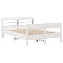 sengeramme uden madras 150x200 cm massivt fyrretræ hvid