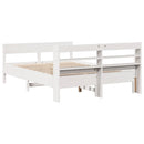 sengeramme uden madras 150x200 cm massivt fyrretræ hvid