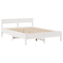 sengeramme uden madras 150x200 cm massivt fyrretræ hvid