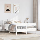 sengeramme uden madras 150x200 cm massivt fyrretræ hvid
