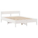 sengeramme uden madras 140x200 cm massivt fyrretræ hvid