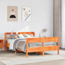 sengeramme uden madras 140x200 cm massivt fyr gyldenbrun
