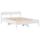 sengeramme uden madras 120x200 cm massivt fyrretræ hvid
