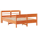 sengeramme uden madras 140x190 cm massivt fyrretræ gyldenbrun