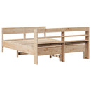 sengeramme uden madras 135x190 cm massivt fyrretræ hvid
