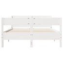 sengeramme uden madras 135x190 cm massivt fyrretræ hvid