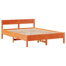 sengeramme uden madras 135x190 cm massivt fyrretræ brun