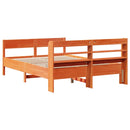 sengeramme uden madras 120x190 cm massivt fyrretræ gyldenbrun
