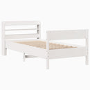 sengeramme uden madras 75x190 cm massivt fyrretræ hvid