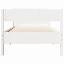 sengeramme uden madras 75x190 cm massivt fyrretræ hvid