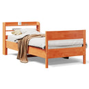 sengeramme uden madras 75x190 cm massivt fyrretræ gyldenbrun