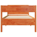sengeramme uden madras 75x190 cm massivt fyrretræ gyldenbrun