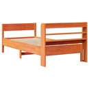 sengeramme uden madras 75x190 cm massivt fyrretræ gyldenbrun