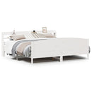 sengeramme uden madras 200x200 cm massivt fyrretræ hvid