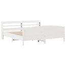 sengeramme uden madras 200x200 cm massivt fyrretræ hvid