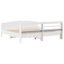 sengeramme uden madras 200x200 cm massivt fyrretræ hvid