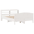 sengeramme uden madras 120x200 cm massivt fyrretræ hvid