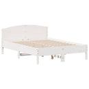 sengeramme uden madras 120x200 cm massivt fyrretræ hvid