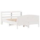 sengeramme uden madras 140x190 cm massivt fyrretræ hvid