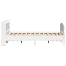sengeramme uden madras 140x190 cm massivt fyrretræ hvid